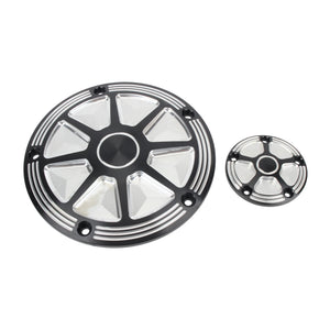 Derby cover noir usiné pour Harley Touring Softail Dyna - vue 6