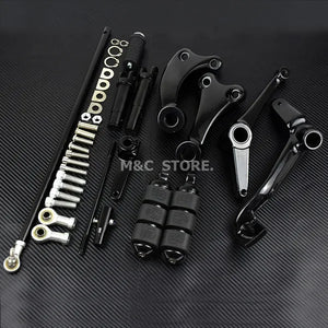 Kit complet commandes avancées noires, repose-pieds, leviers et biellettes en aluminium pour Harley-Davidson Sportster XL883, XL1200 2004-2022 – photo 8/8