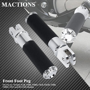 Repose-pied avant conducteur noir/chromé pour Harley-Davidson Softail Breakout FXBR/FXBRS et Low Rider FXLRS – photo 7/8