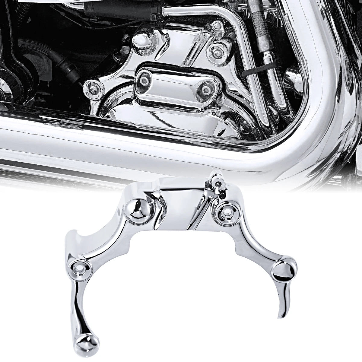 Cache de transmission chromé pour Harley Softail - vue 1