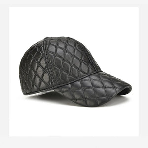 Casquette en cuir de mouton noir pour homme - vue 3