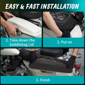 Caches de protection pour sacoches cavalières Harley Touring 1993-2013, cuir microfibre (la paire) - vue 6