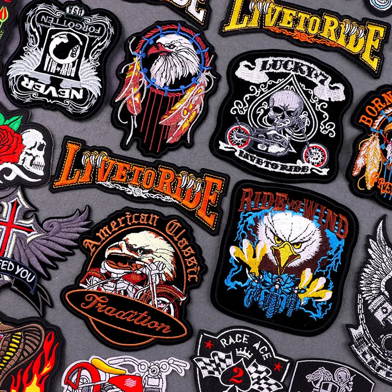 Écusson brodé Live To Ride motard punk à coudre ou repasser sur veste - vue 1
