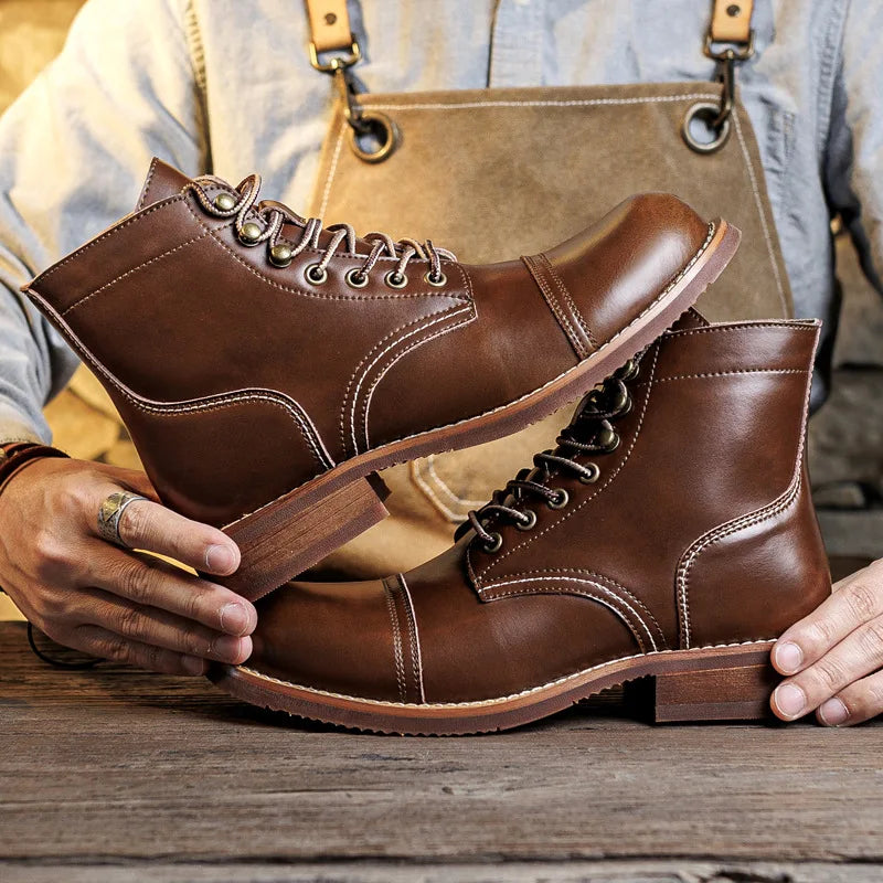 Bottines cargo cuir motard - vue 7