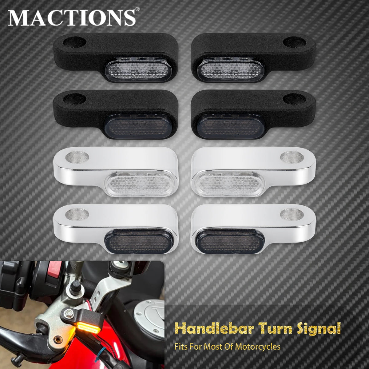 Clignotant LED Homologué E-Mark pour Guidon - Universel Harley-Davidson, BMW, Honda, Yamaha – photo 1/10