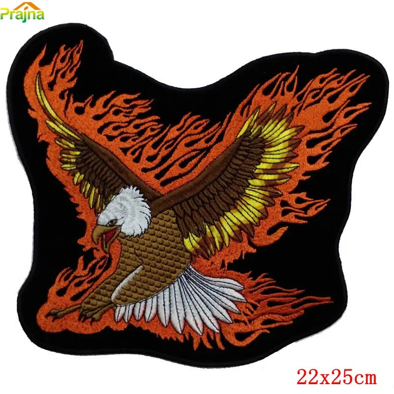 Écusson dorsal brodé biker punk crâne aigle - vue 37