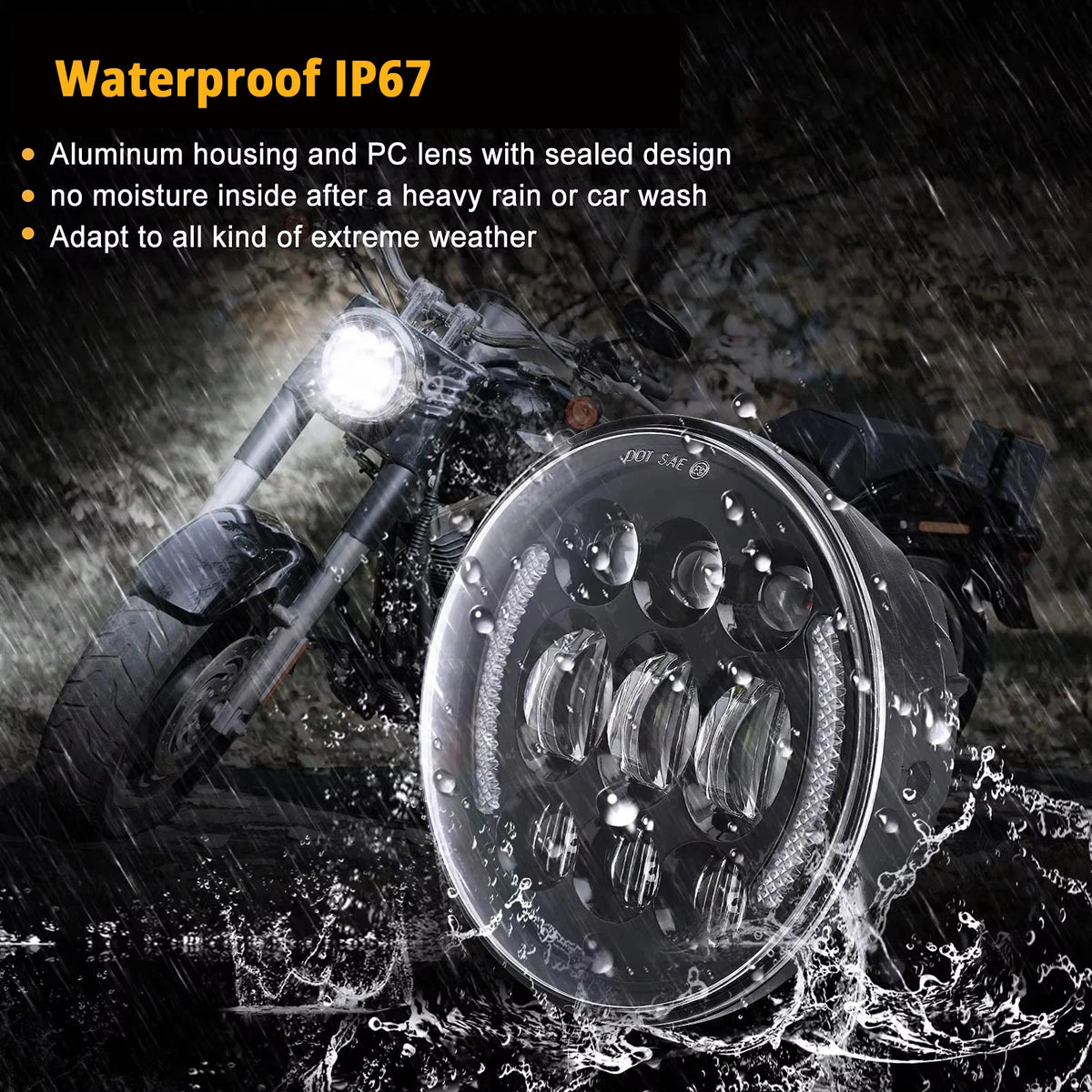 Phare LED 5,75 pouces pour Harley Harley-Davidson - vue 4
