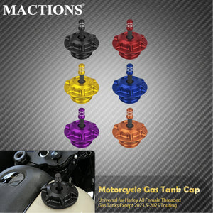 Bouchon de réservoir style club (vented gas cap) universel pour Harley-Davidson à filetage femelle – photo 1/13