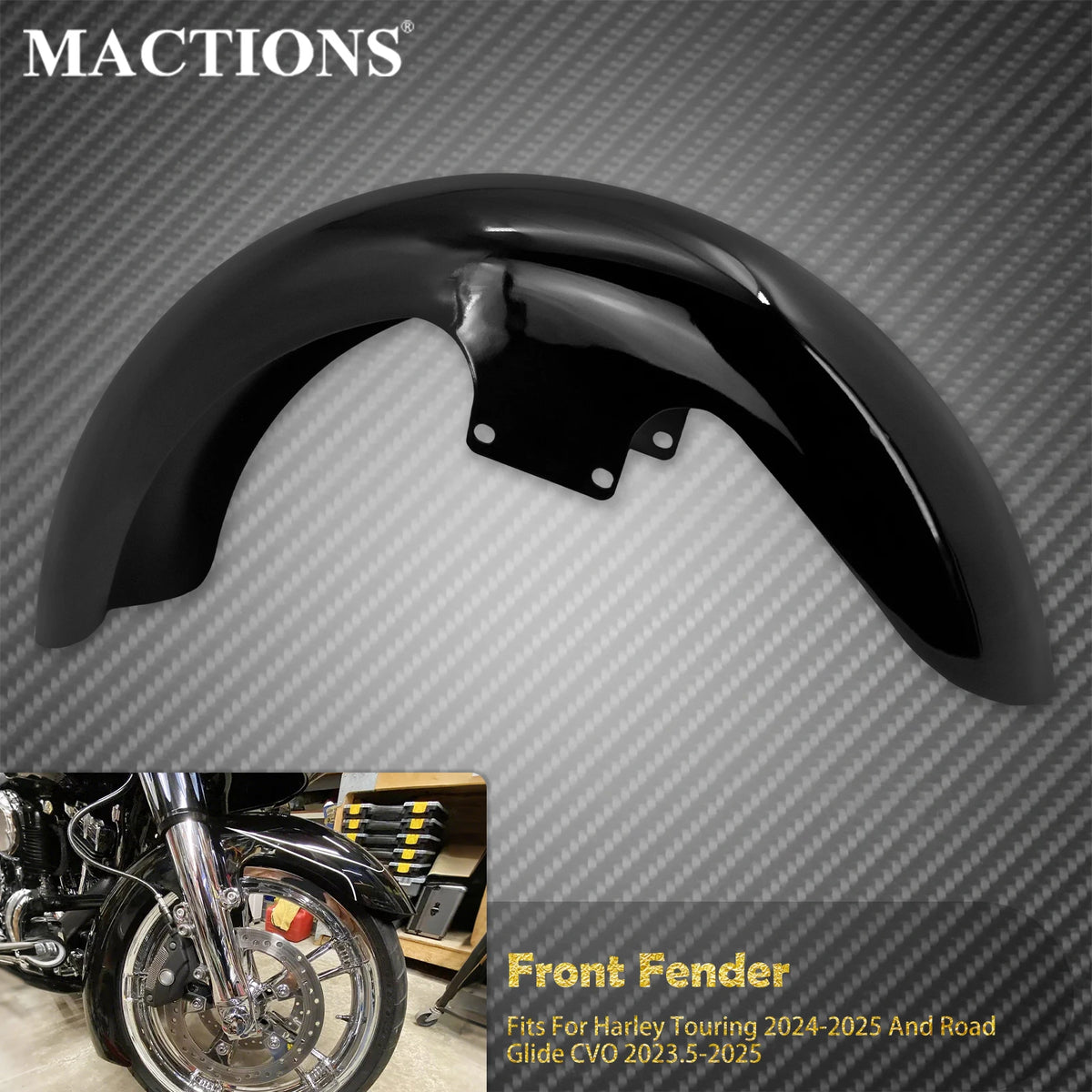 Garde-Boue Avant Fer Finition Noir Brillant - Harley-Davidson Touring 2024-2025 – photo 1/7