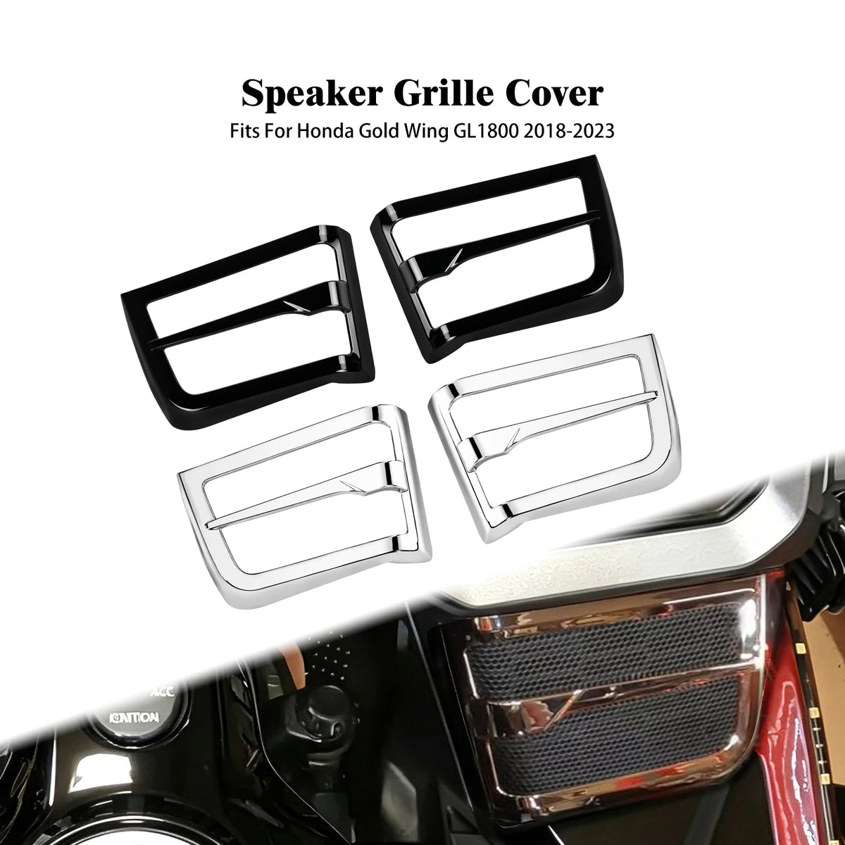 Grille de haut-parleur chromée pour Honda Gold Wing - vue 1