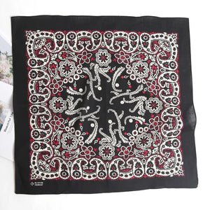 Bandana carré en coton motif cachemire - vue 12