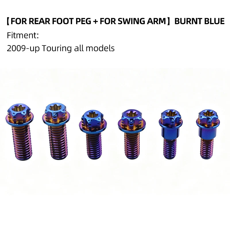 Boulons Titane Bras Oscillant / Repose-pieds Arrière pour Harley Touring et Trike – photo 20/24