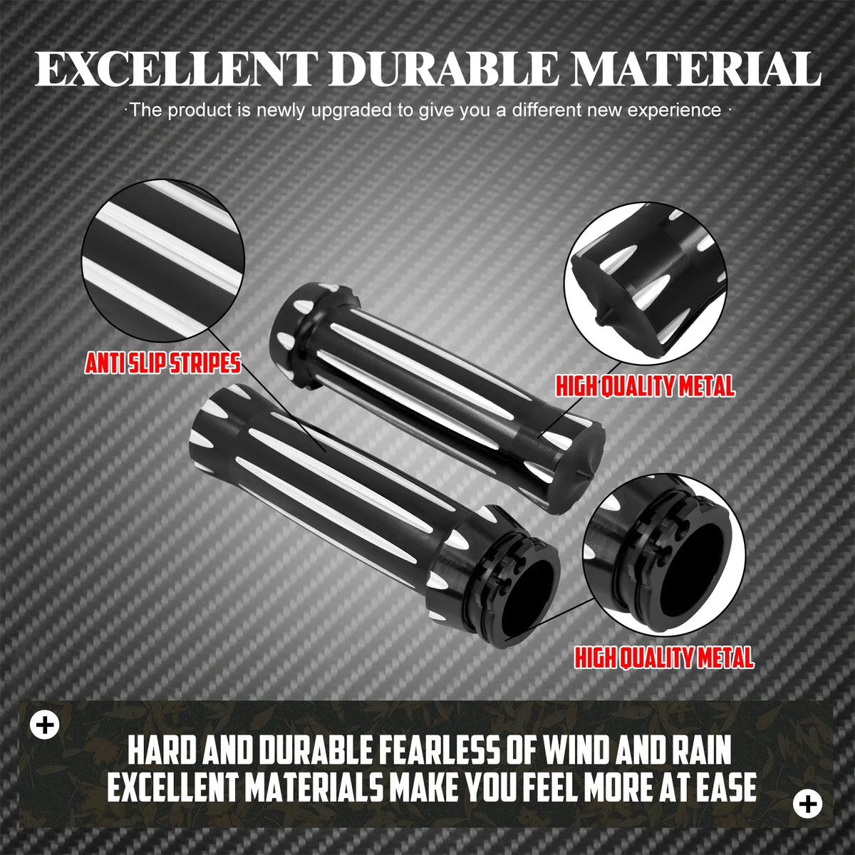 Poignées de Guidon 1" (25mm) - Harley-Davidson Sportster, Dyna, Softail, Touring, V-Rod – photo 3/7