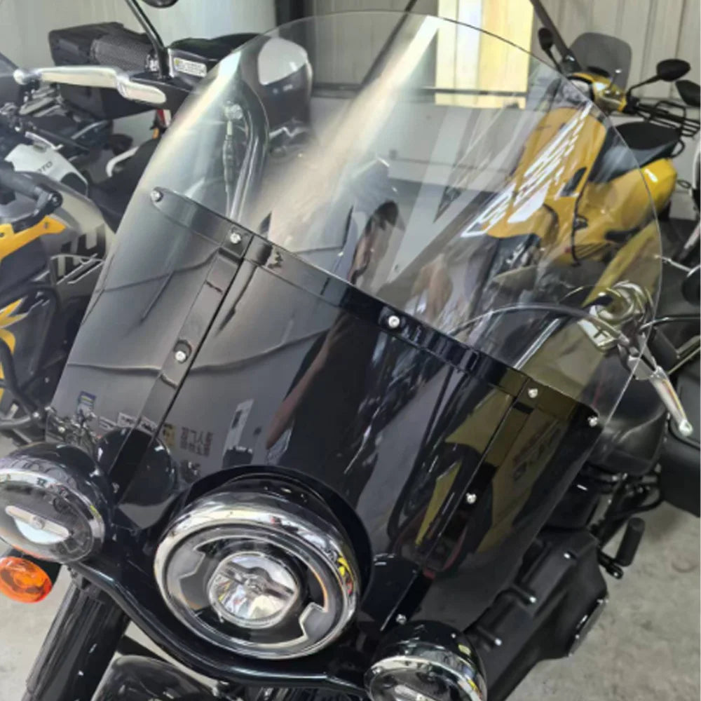Pare-brise noir style Highway King pour Harley Road King - vue 5