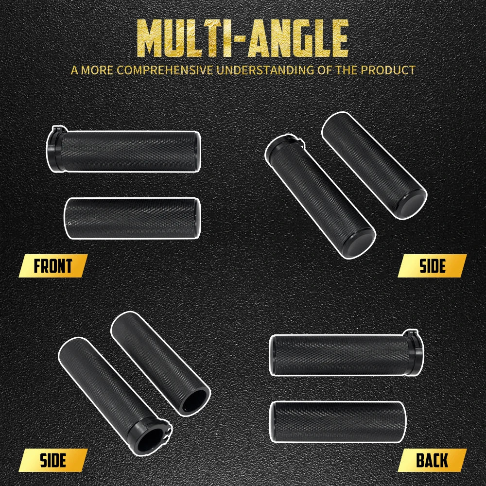 Poignées de guidon tout aluminium moletées pour Harley Sportster Touring - vue 2