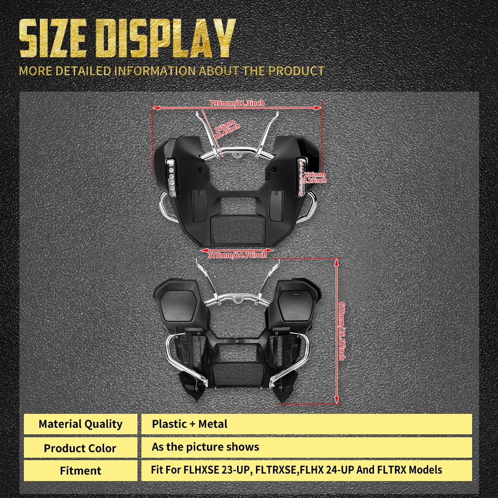 Kit Carénages Bas Prolongés avec Feux LED Intégrés - Harley-Davidson Touring CVO 2023, FLHX/FLTRX 2024, FLHXU 2025 – photo 5/7