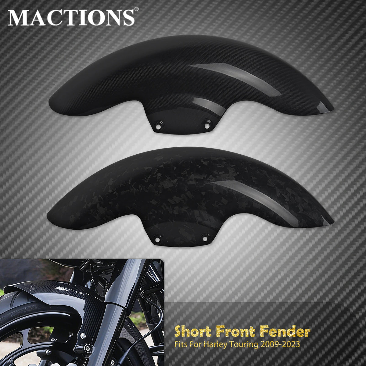 Garde-Boue Avant Court en Métal Renforcé - Harley-Davidson Touring 2009-2023 – photo 1/8