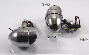 Clignotants obus chromés pour Harley - vue 3