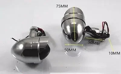 Clignotants obus chromés pour Harley - vue 3
