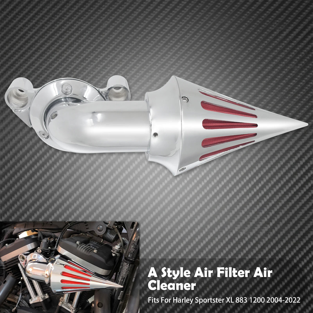 Kit Filtre à Air Spike (Cône) - Harley-Davidson Sportster XL 1200/883, Iron, 48, Forty-Eight, Super Low 2004-2022 – photo 7/8