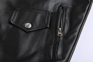Blouson en cuir PU coupe slim - vue - vue 4
