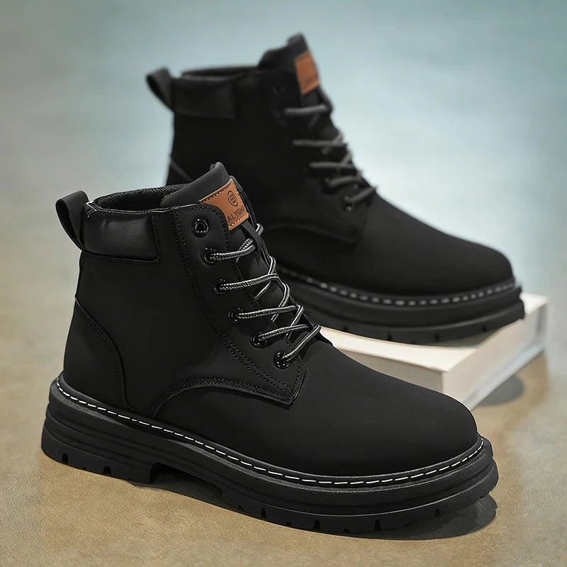 Bottines motard mixte beige - vue portée