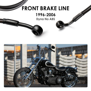 Durite de Frein Avant Tressée (108/113/118 cm) - Harley-Davidson Dyna 1996-2006 sans ABS – photo 2/12