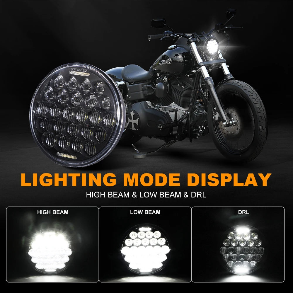 Phare LED 5,75 pouces pour Harley Dyna Softail - vue 2