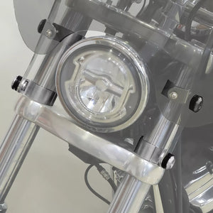 Colliers de fixation de pare-brise en aluminium argenté pour Harley Softail - vue 6