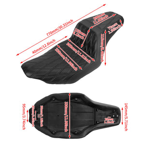 Selle biplace en cuir noir pour Harley-Davidson Touring - vue 6