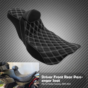 Selle Biplace à Piqûres Losange (Lattice Stitch) - Harley-Davidson Touring 2009-2025 – photo 8/12