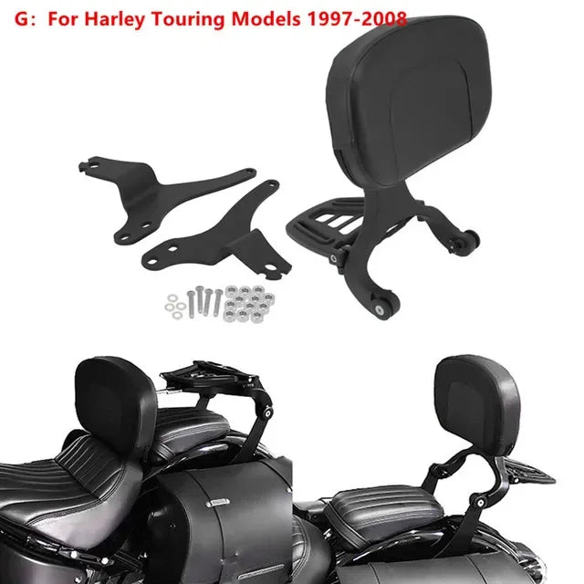Dossier conducteur/passager réglable (sissy bar) noir/chrome pour Harley-Davidson Softail Breakout, Touring 2009-2017 – photo 11/27