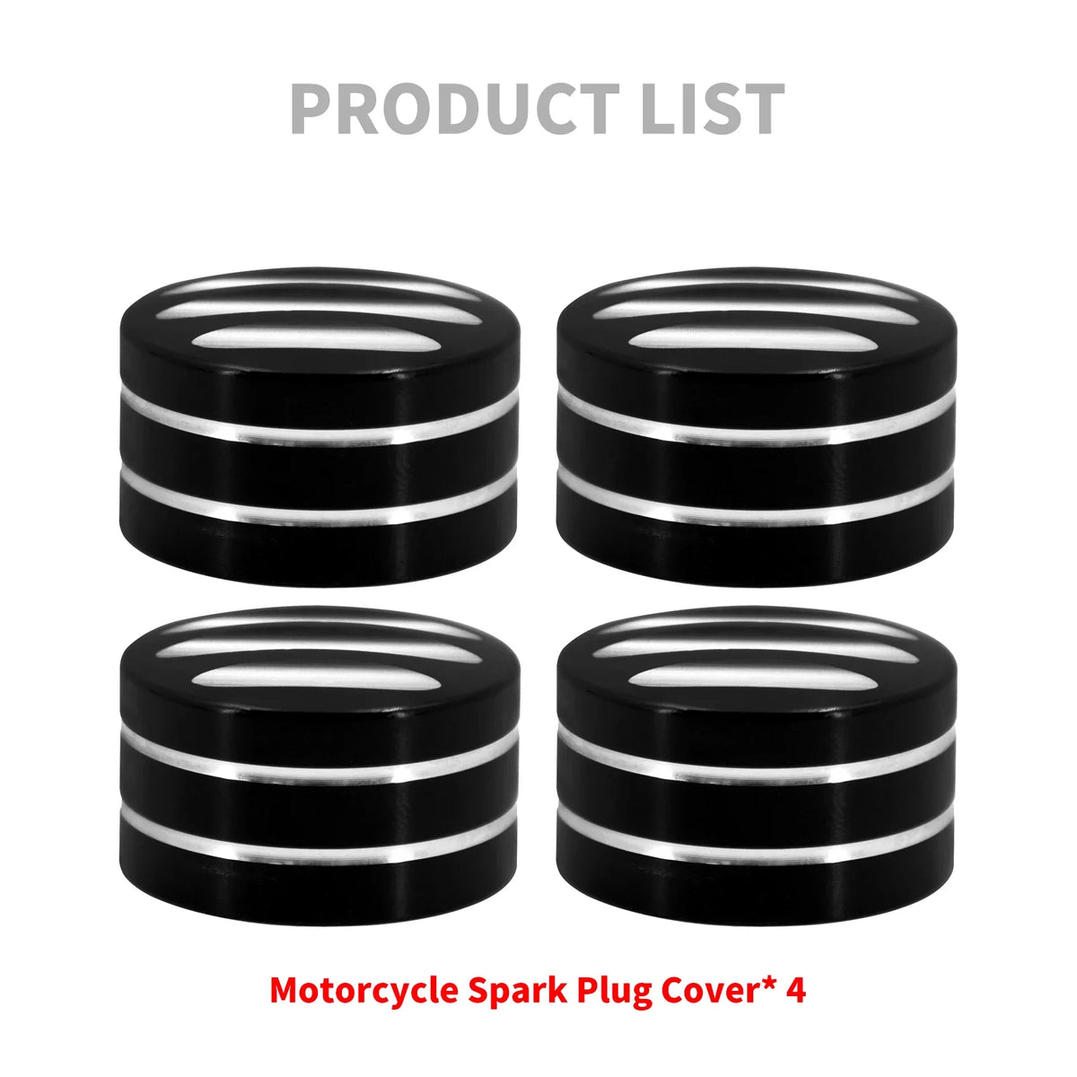 Lot de caches noir et chrome pour vis de culasse moteur Harley - vue 6