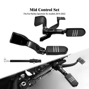 Kit de commandes centrales (Mid Control) repose-pieds, levier de frein et sélecteur - Harley-Davidson Sportster XL 2014-2022 – photo 1/6