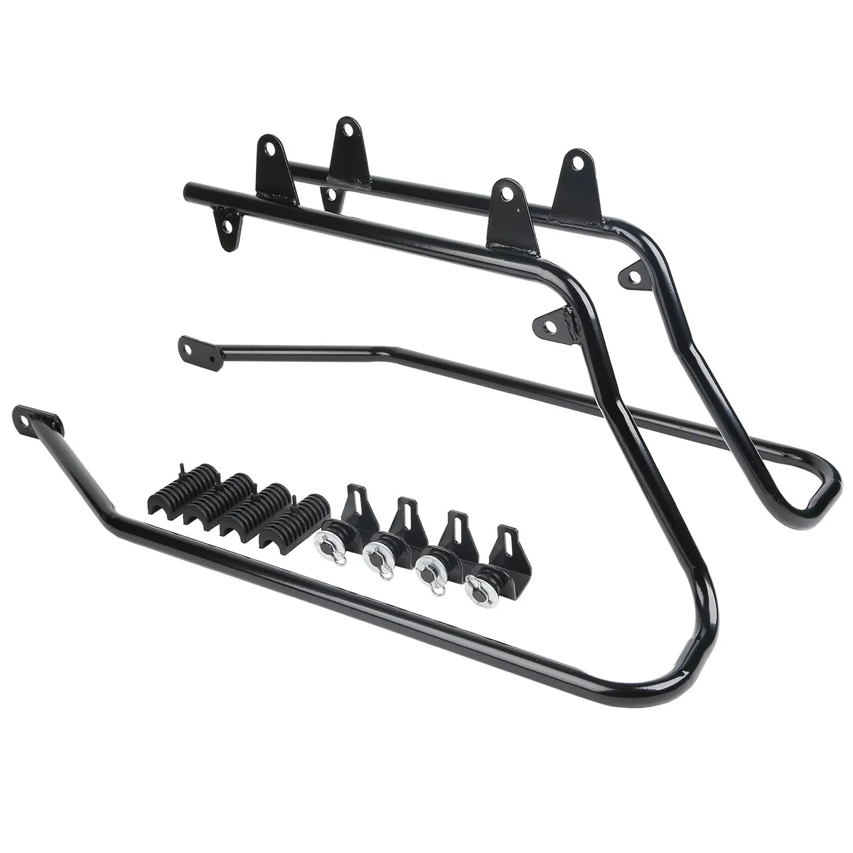 Support noir renforcé pour sacoche rigide sur une Harley-Davidson Softail Fat Boy - vue 7
