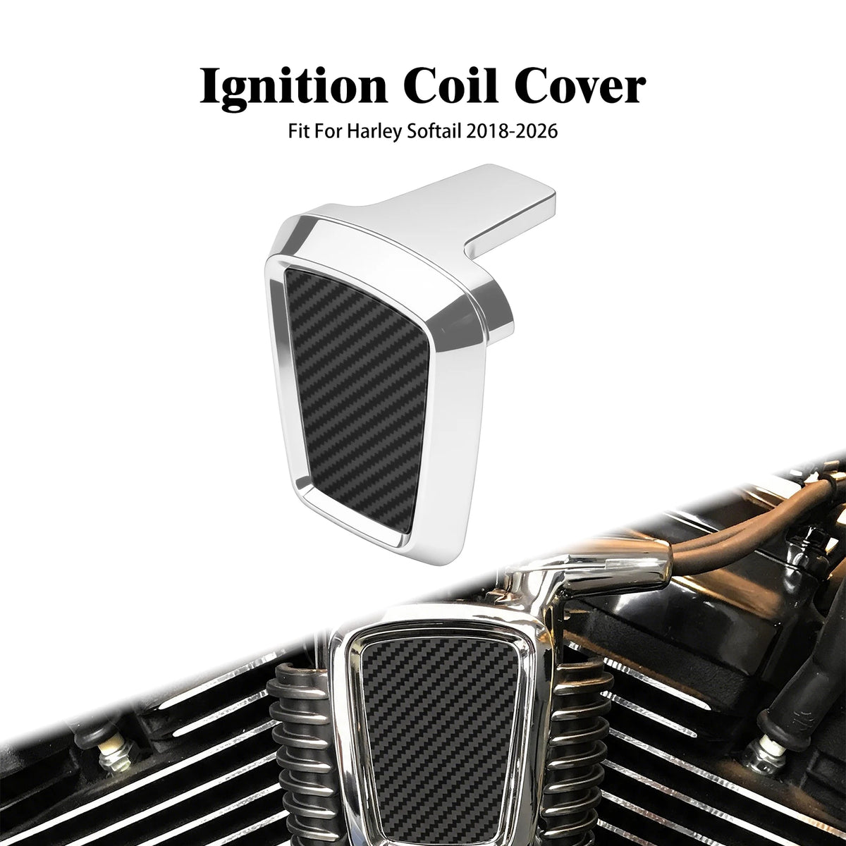 Cache décoratif chromé sur la bobine d'allumage d'une Harley-Davidson Softail - vue 8
