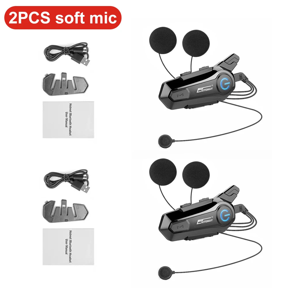 Intercom Bluetooth Moto pour Casque - Kit Duo 1000 m, Mains-Libres Étanche - vue 10