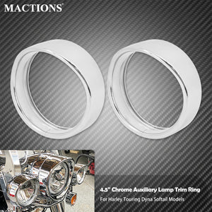 Anneaux de Finition Chromés pour Feux Additionnels 4,5" - Harley-Davidson Touring – photo 1/9