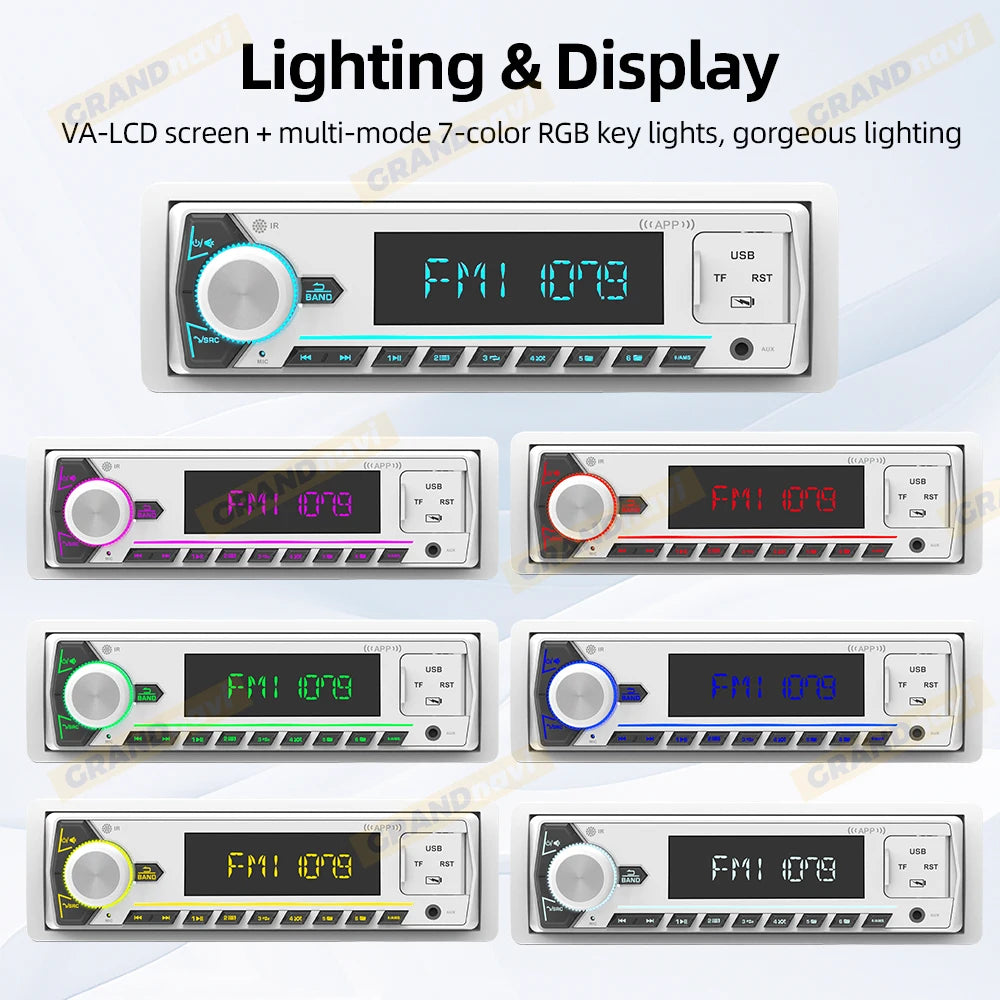 Autoradio marine 1 DIN Bluetooth avec lecteur MP3, écran LCD, AM/FM/RDS - vue 6