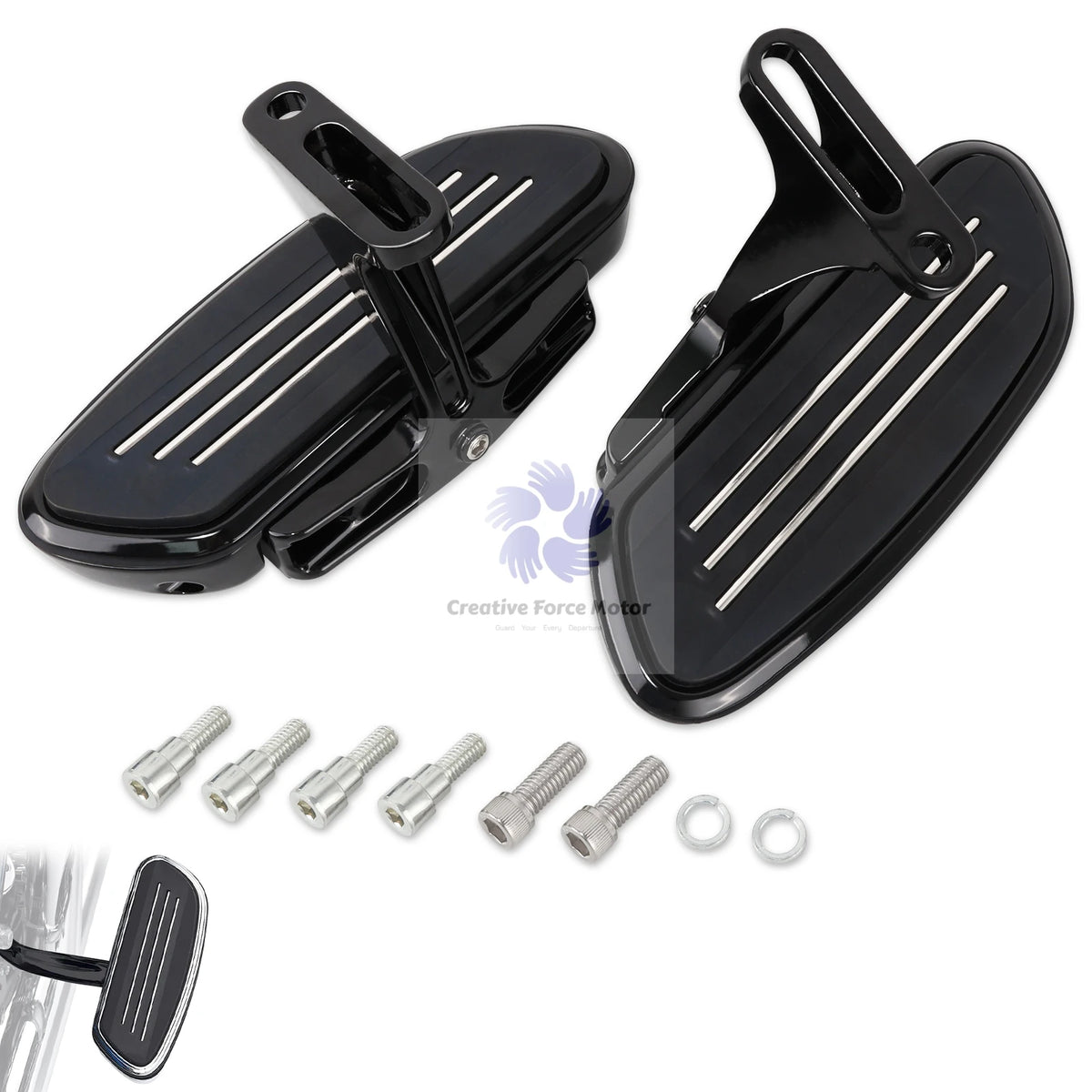 Kit plancher passager arrière Streamliner en alliage pour Harley-Davidson Road King, Electra Glide, Street Glide 1993-2026 – photo 2/8