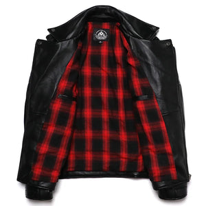 Veste en cuir d'agneau coupe slim - vue de face - vue 3