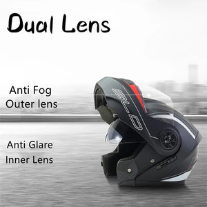 Casque moto modulable noir mentonnière relevée - vue de profil - vue 4