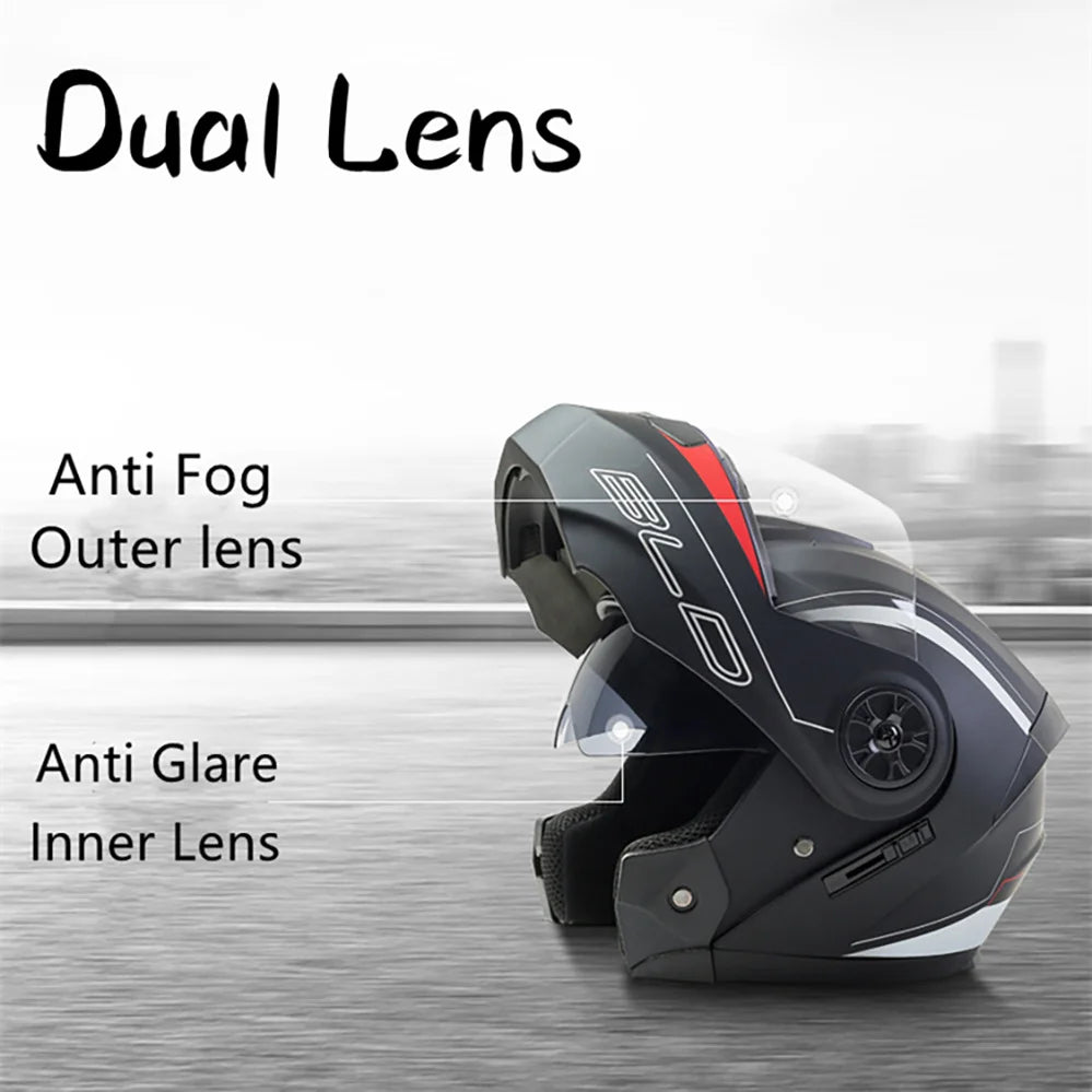 Casque moto modulable noir mentonnière relevée - vue de profil - vue 4