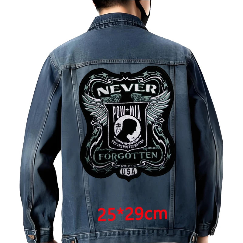 Grand écusson dorsal brodé style biker moto pour blouson - vue 11