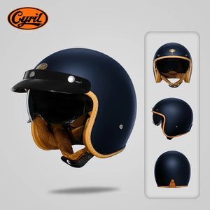 Casque moto jet rétro CYRIL B206 avec visière - vue 13