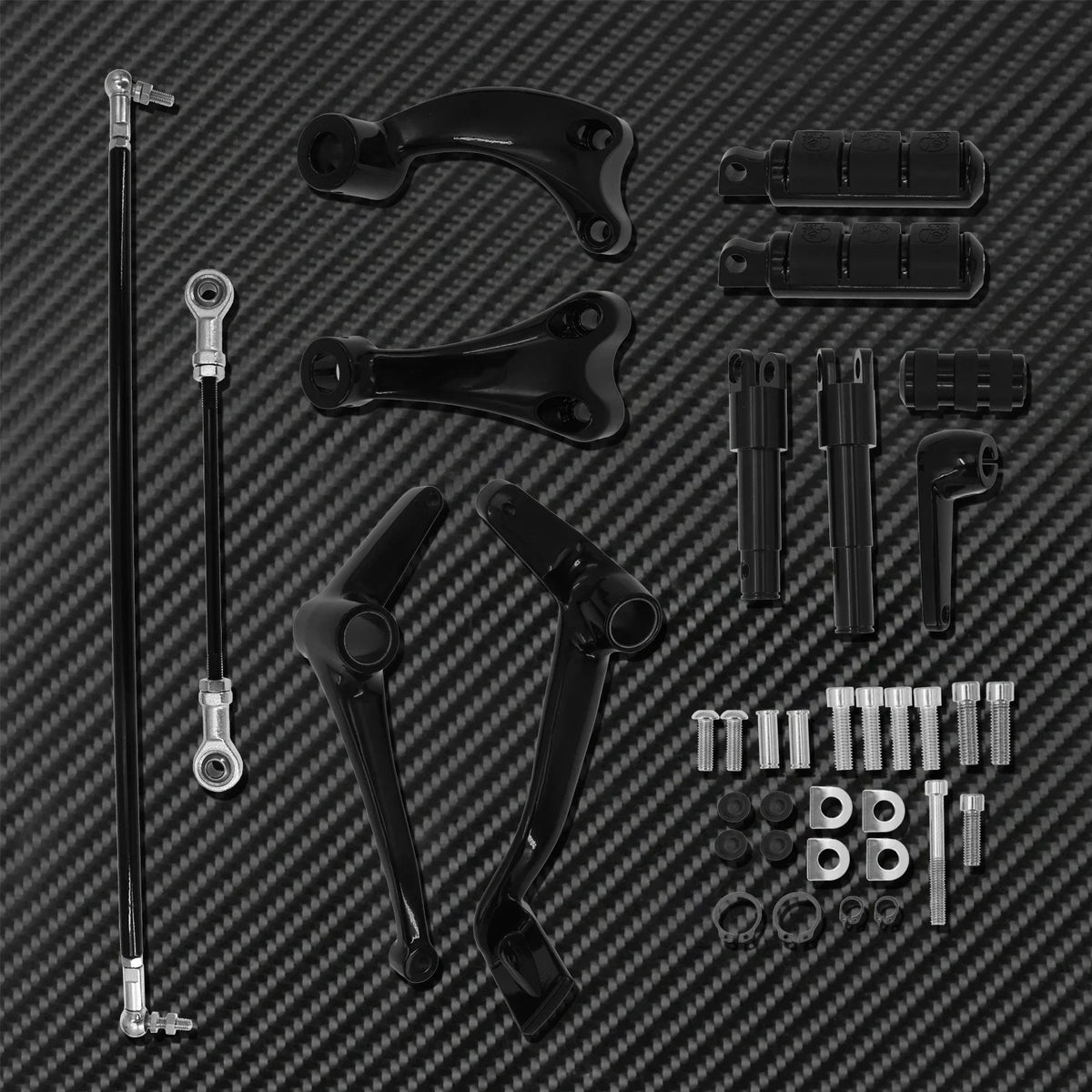 Kit complet de commandes avancées (forward control) avec repose-pieds et leviers - Harley Sportster XL 1200, 883, 72, 48, Iron 2004-2022 – photo 3/8