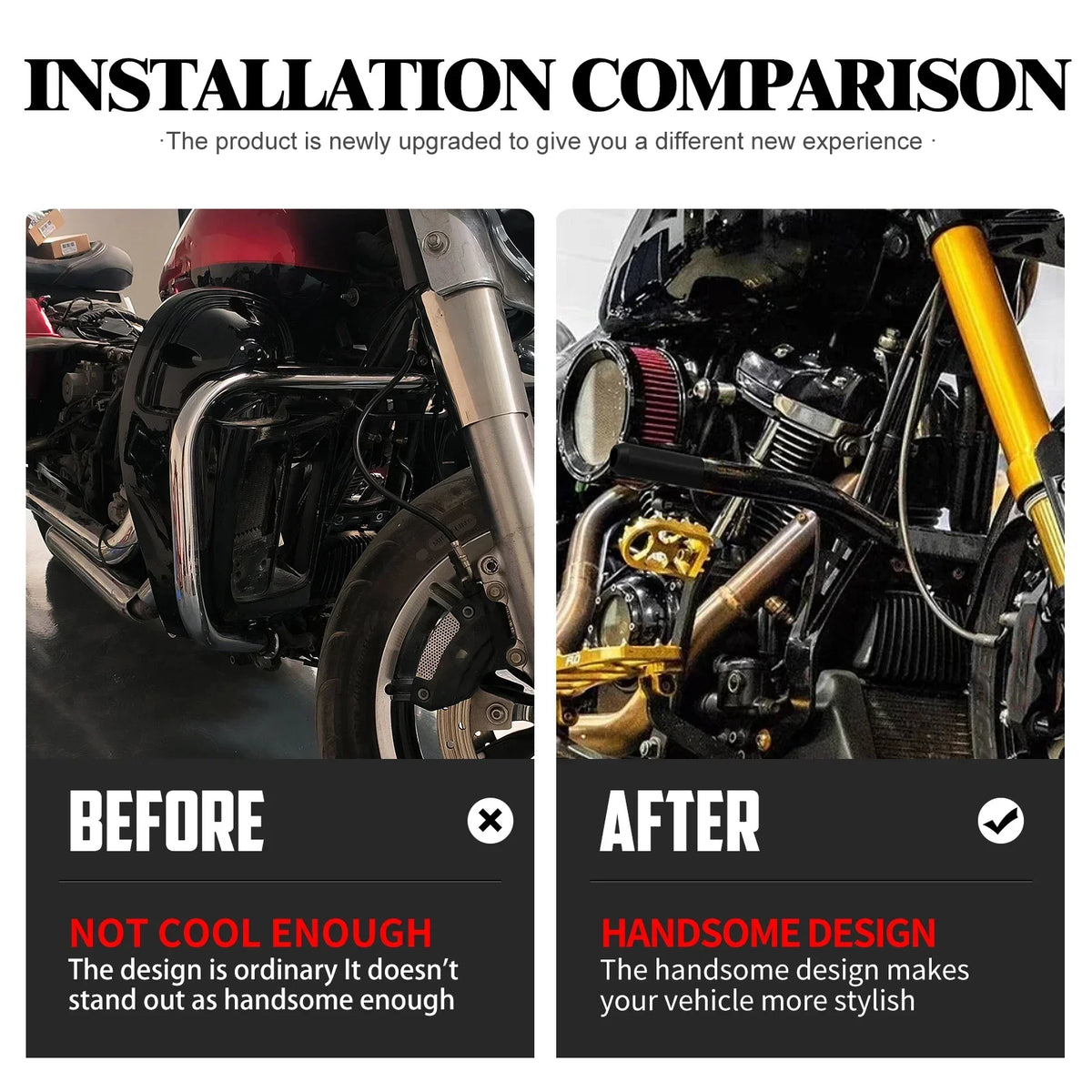 Pare-carter avant noir pour Harley-Davidson Touring - vue 2