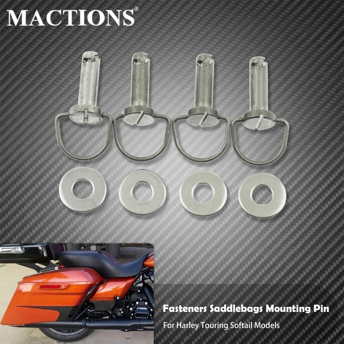 Kit de Fixations Chromées pour Sacoches Rigides Harley (4 pièces) - vue 1