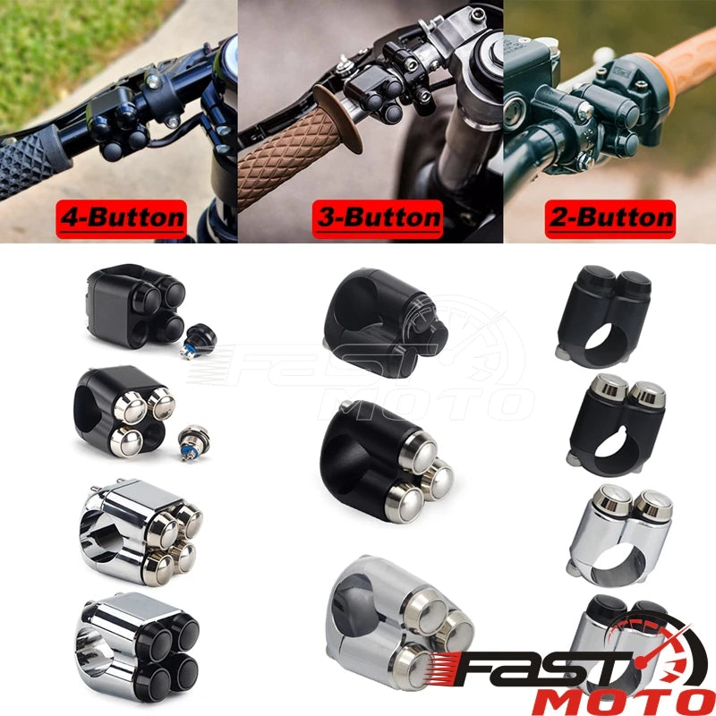 Commodo à boutons poussoirs pour guidon Harley - vue 4