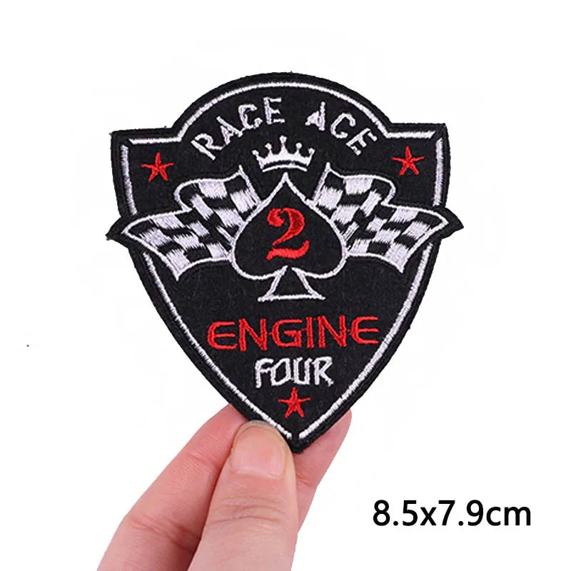 Écusson brodé crâne punk thermocollant style rock biker - vue 6